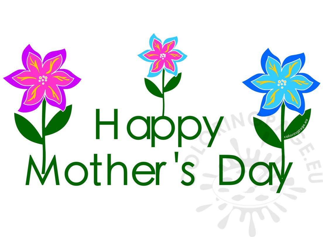 Clipart Mothers Day 7 Flowers Coloring Page Clipart