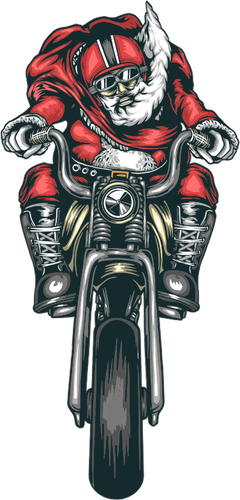 Motorcycle Santa Clipart