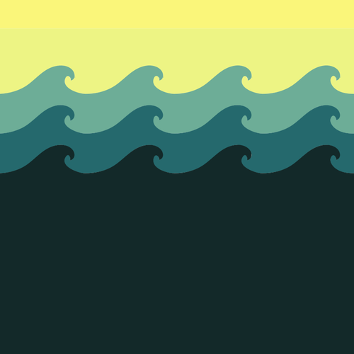Tiled Sea Wave Pattern Clipart