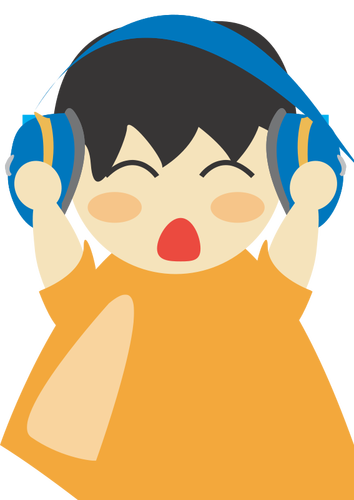 Boy With Headphones Clipart