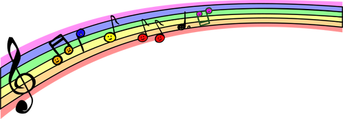 Of Rainbow Musical Notes Clipart