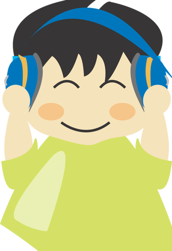 Boy With Headphones Clipart