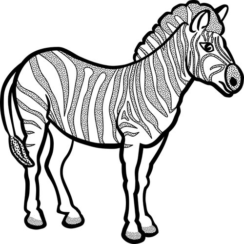 Zebra In Black And White Clipart