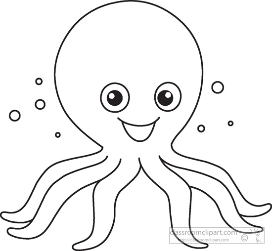 Octopus Black And White Kid Image Png Clipart