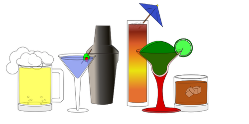 Happy Hour Drinks Clipart