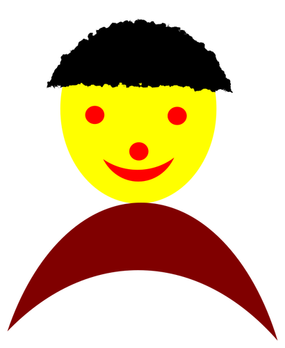 Simple Drawing Of A Face With Black Hair Clipart