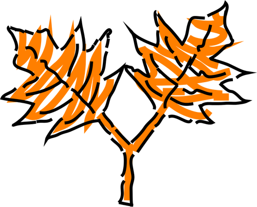 Orange Leaves Drawing Clipart