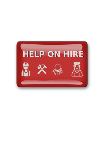 Drawing Of "Help On Hire" Sign Clipart