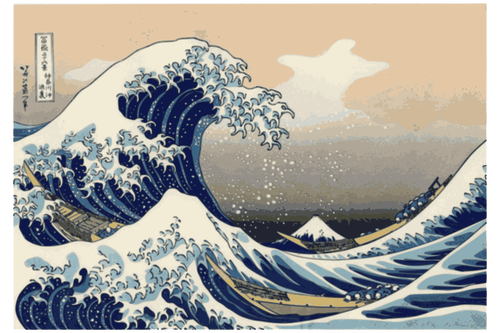 Of Painting Under The Wave Off Kanagawa Clipart