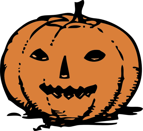 Pencil Drawn Halloween Pumpkin Clipart