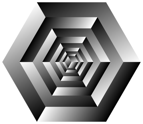 Drawing Of Rotating Cube Optical Illusion Clipart