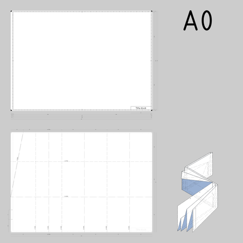A0 Sized Technical Drawings Paper Template Clipart