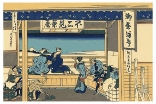 Fujimi Tea Shop At Yoshida Painting Clipart