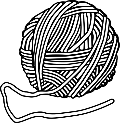 Drawing Of Wool Bundle In Black And White Clipart