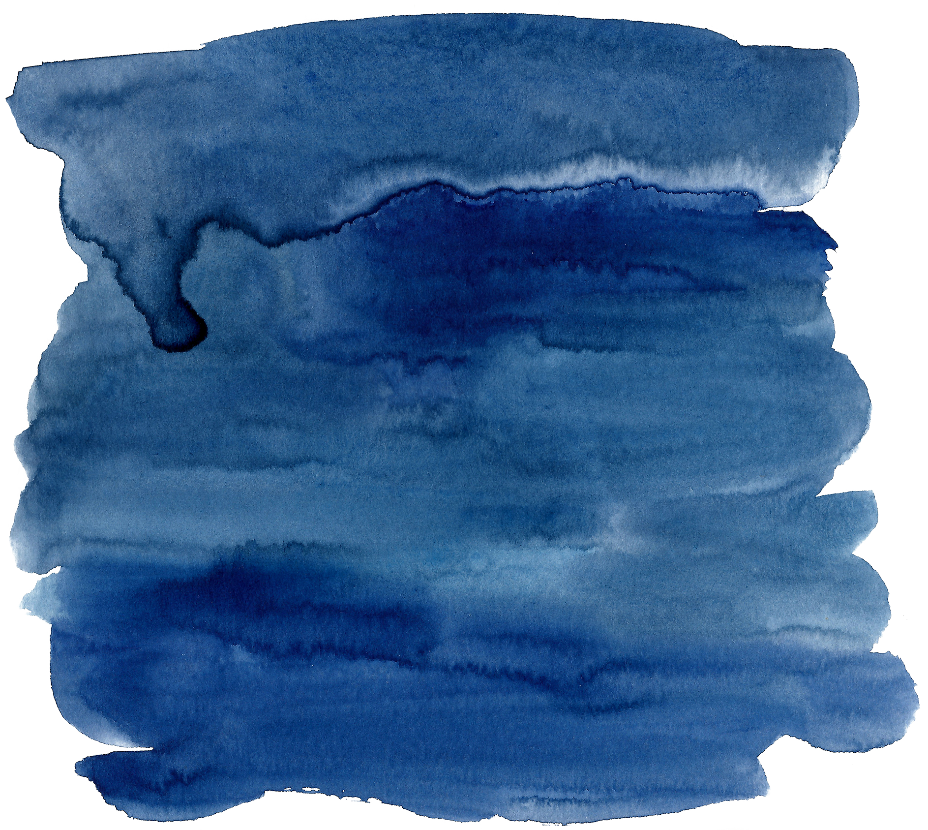 Blue Dark Effect Watercolor Ink Painting Clipart