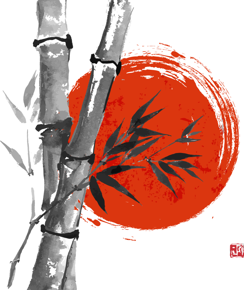 Japanese Wash Vector Ink Japan Bamboo Painting Clipart