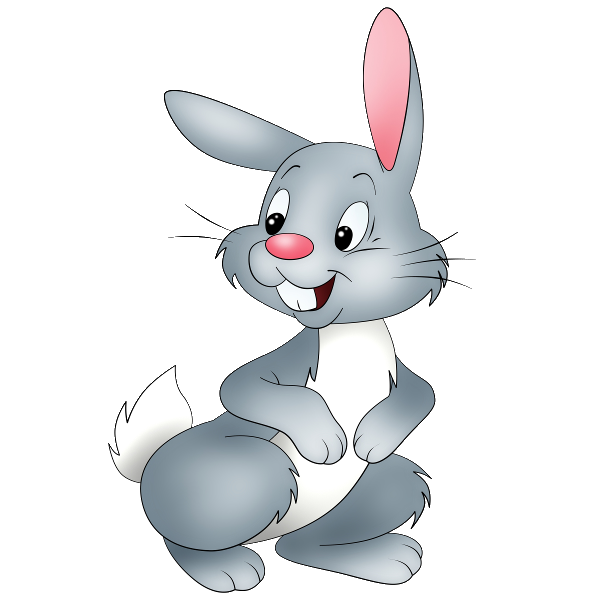 Back Gray Painted Hare Bugs Bunny Rabbit Clipart