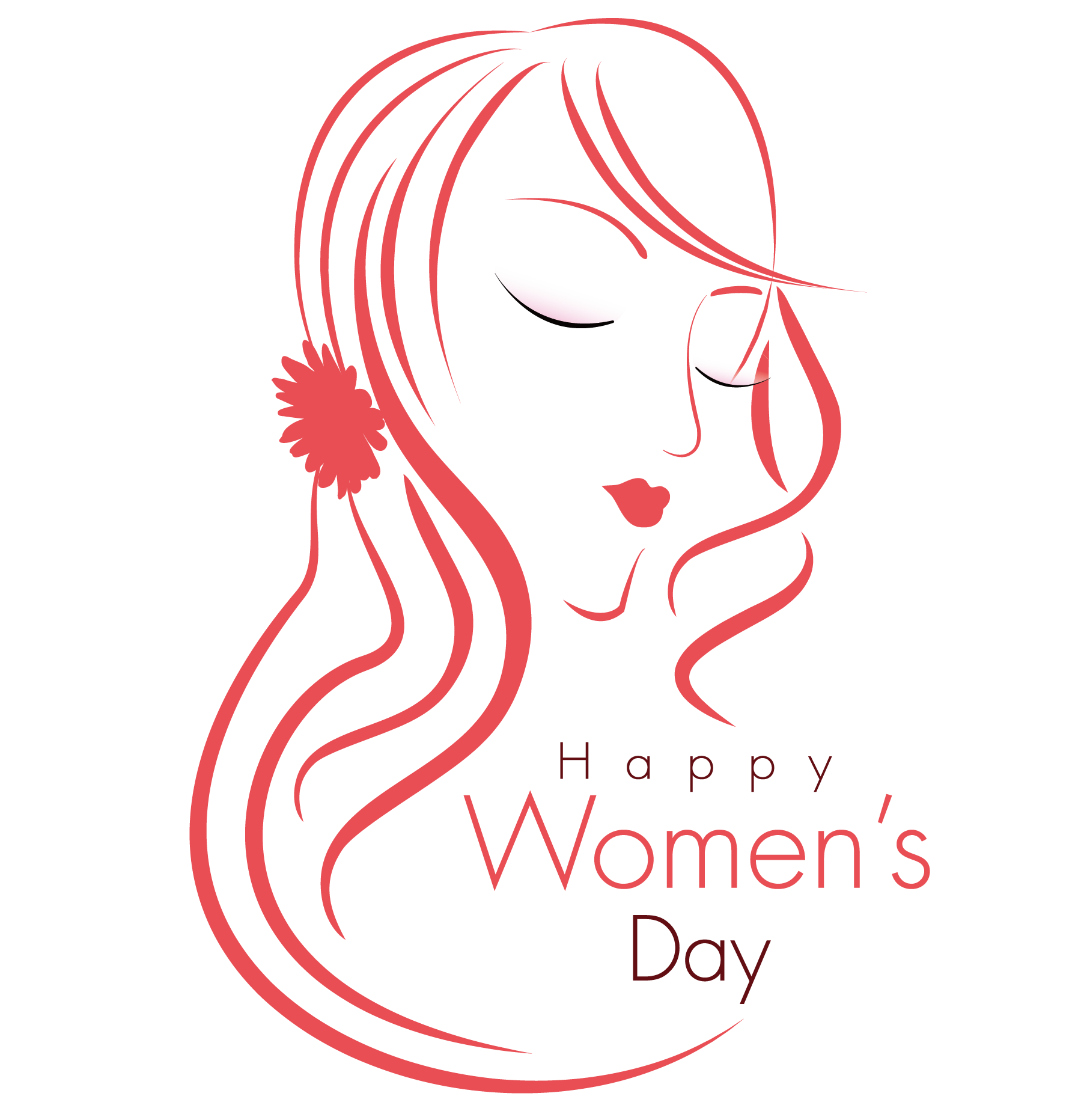 Woman March Painted Girls Illustration Hand Vector Clipart
