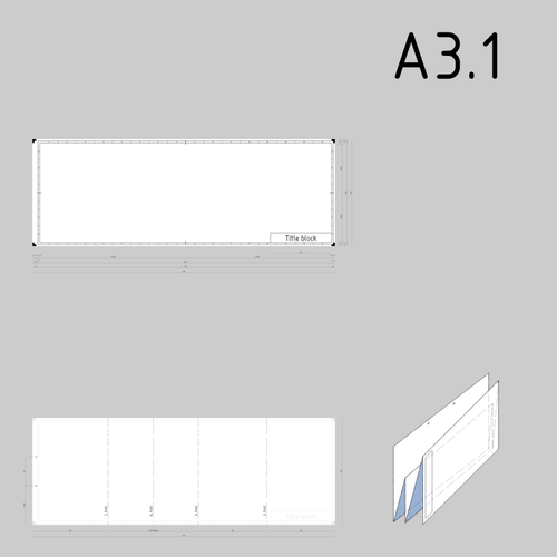 A3.1 Sized Technical Drawings Paper Template Clipart