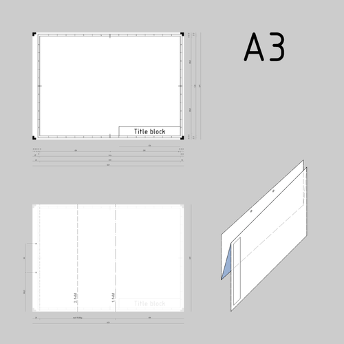 A3 Sized Technical Drawings Paper Template Clipart
