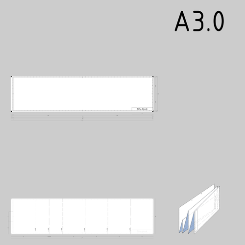 A3.0 Sized Technical Drawings Paper Template Clipart