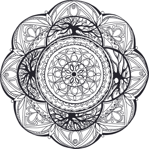 Hand-Drawn Mandala Symbol Clipart