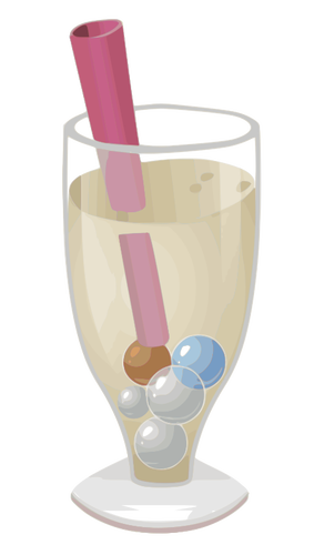 Color Drawing Of A Bubbly In Champagne Glass Clipart