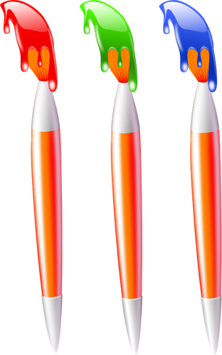 Three Paint Brushes Clipart