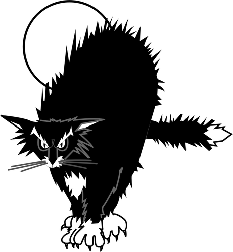 Black Cat Drawing Clipart