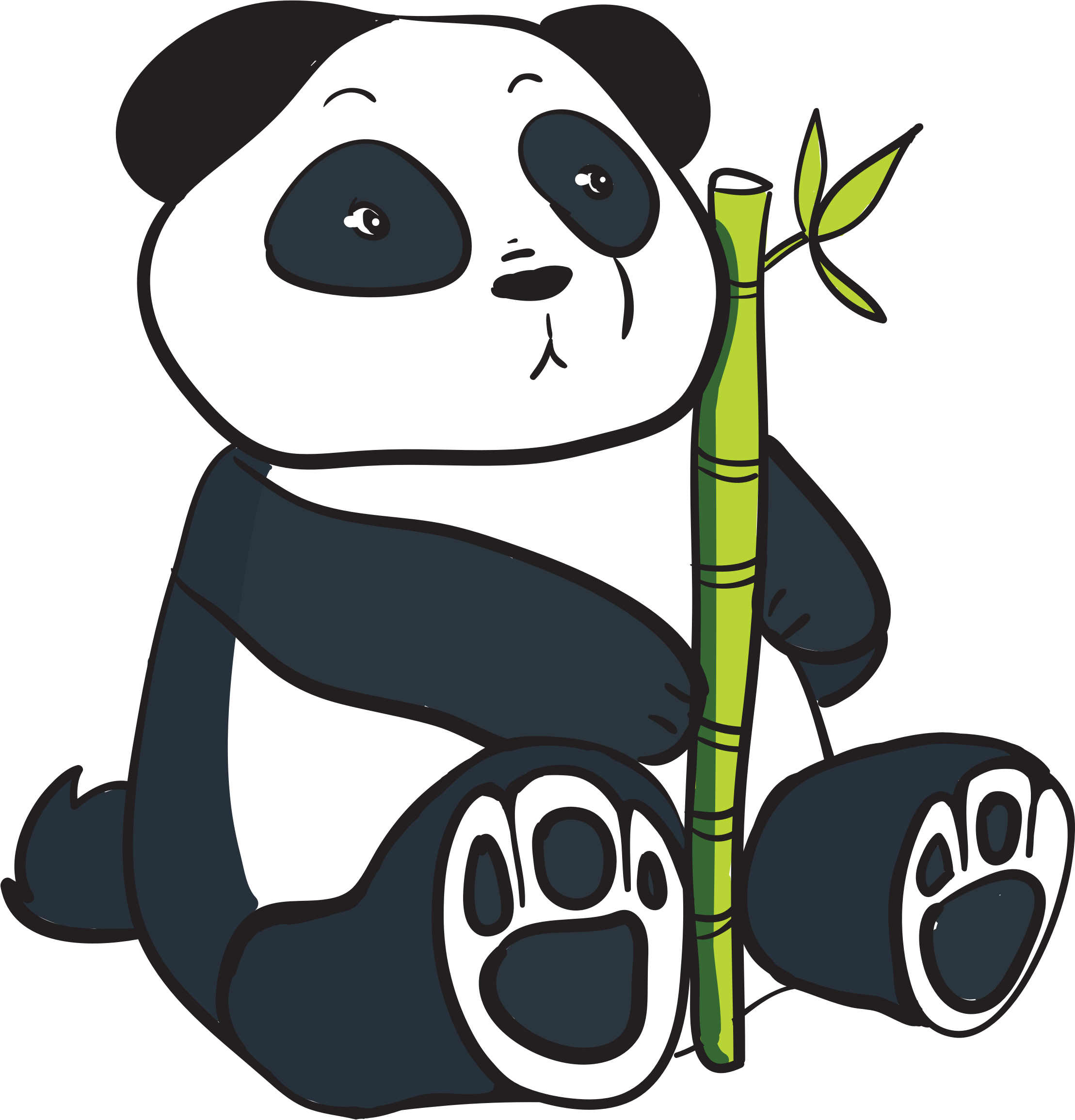 Clipart Panda With Bamboo Stalk Hd Image Clipart