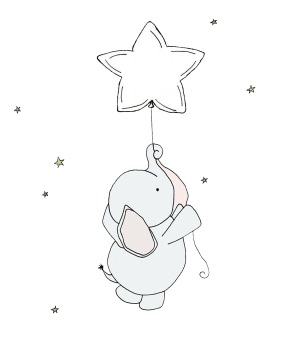 Elephant Illustration Paper Nursery Stars Child With Clipart