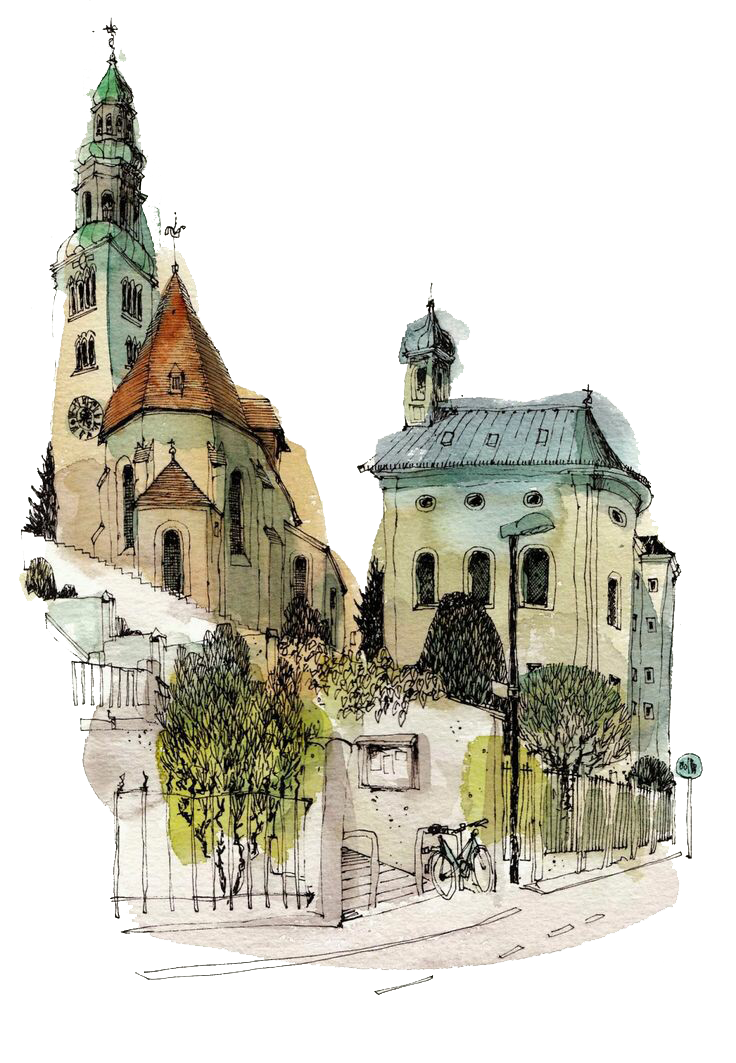 Town Urban Sketch And Sketchers Europe Watercolor Clipart
