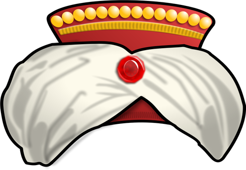 Of Decorated Sultan Cap With A Gem Clipart