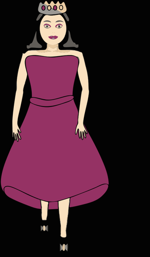 Queen In Royal Purple Dress Clipart