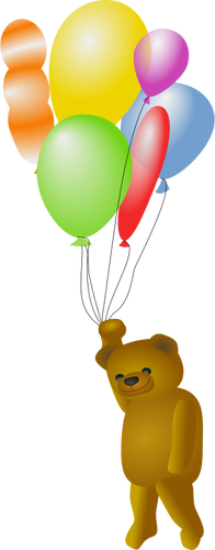 Teddy Bear Holding Balloons Clipart