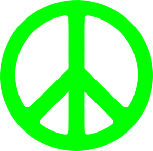 Neon Green Peace Sign High Quality Clipart