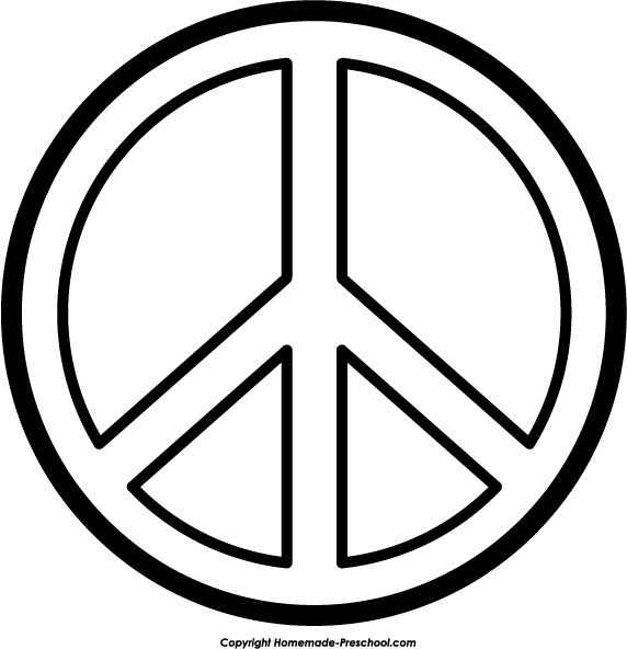 Peace Sign Black And White Download Png Clipart
