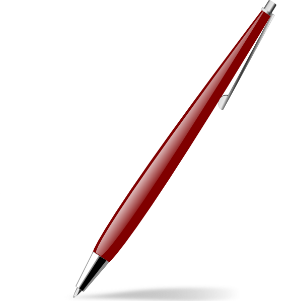 Red Glossy Pen At Clker Vector Clipart