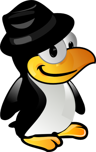 Tux With Black Hat Clipart