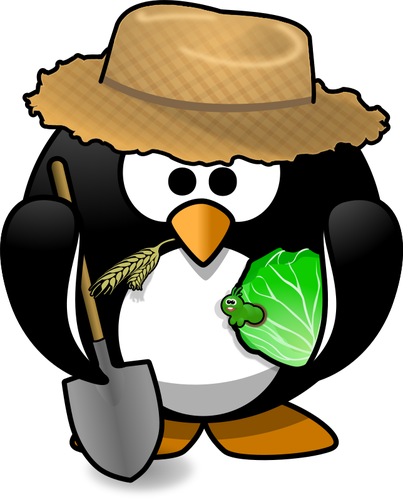 Farmer Penguin Clipart
