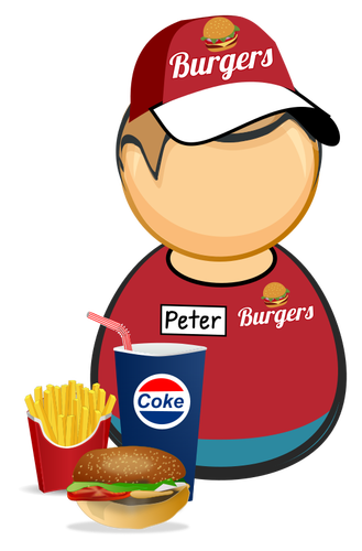 Fast Food Worker Clipart