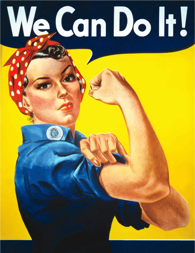 Vintage Poster With Rosie The Riveter Clipart