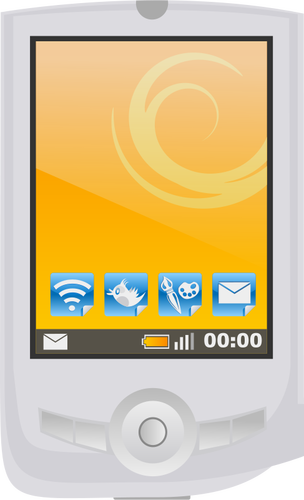 Modern Pda With Apps Clipart