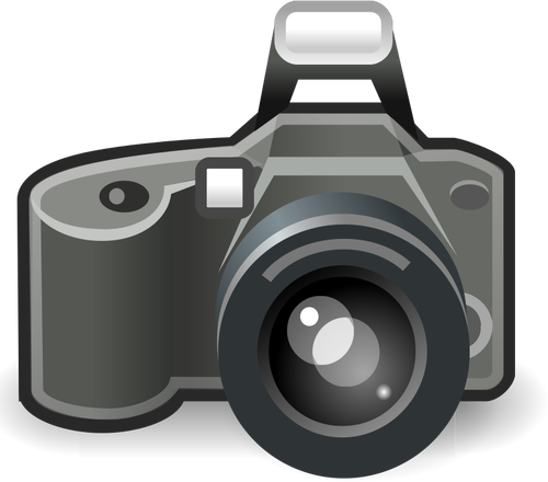 Photo Camera With Flash Grayscale Clipart