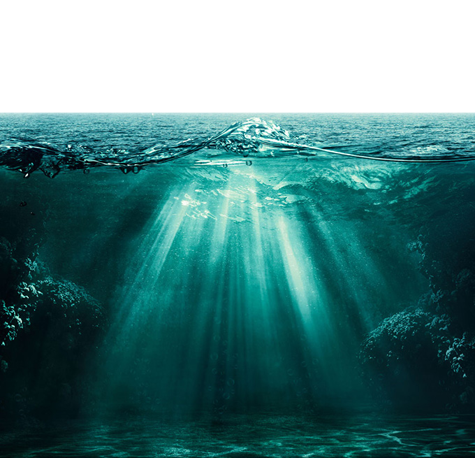 Beautiful Underwater Views Light Deep Ocean Sea Clipart