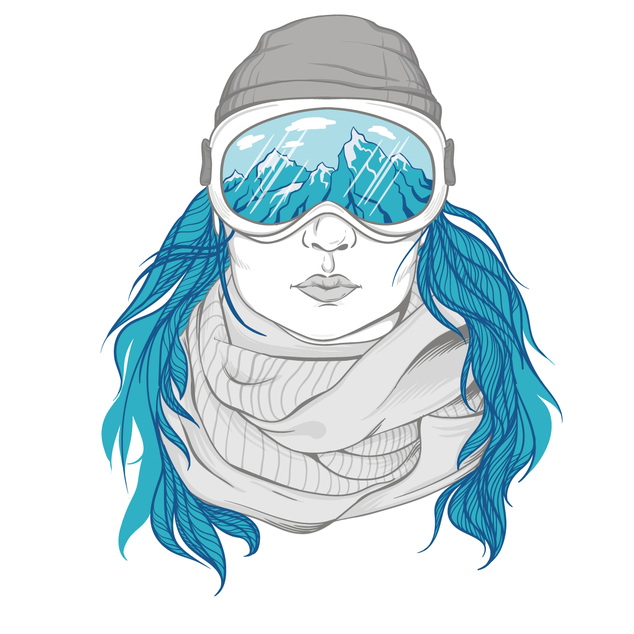 Winter Of Illustration Snowboarding Influx Women Clipart