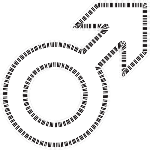 Male Symbol Piano Keys Clipart