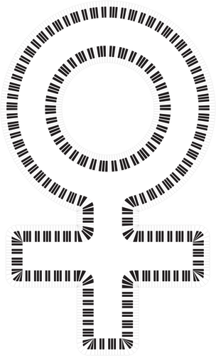 Female Symbol And Piano Keys Clipart