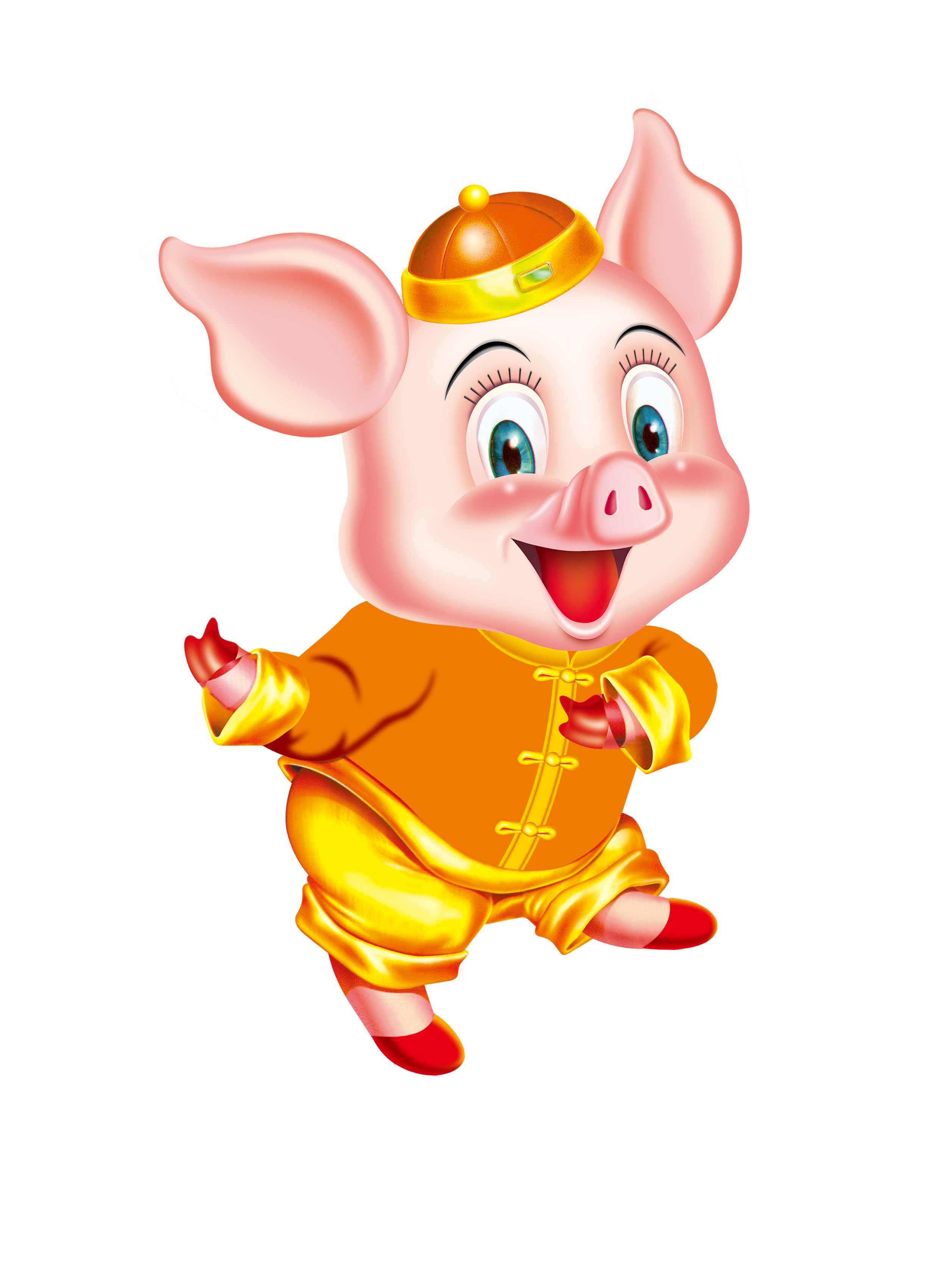 Feng Fortune-Telling Chinese Pig Wu Xing Zodiac Clipart