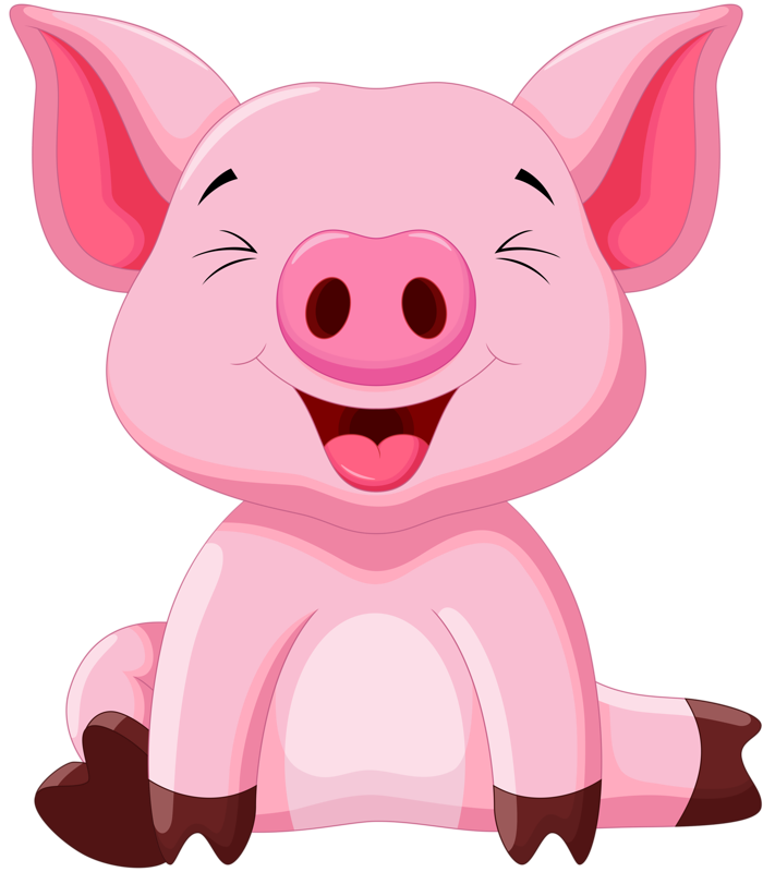 Pink Domestic Cartoon Pig PNG Download Free Clipart